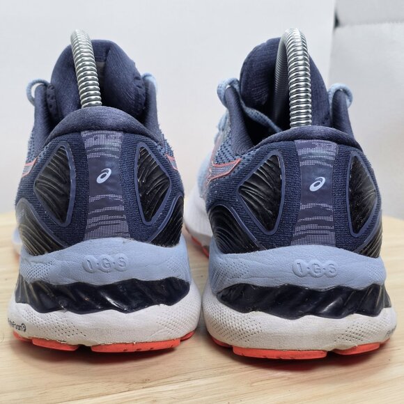 Women’s 9 Asics Gel Nimbus 23 Blue orange Gym Running Shoes Sneakers 1012A885 - Picture 6 of 10